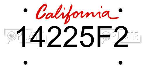 14225F2 California License Plate