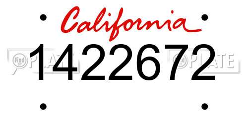1422672 California License Plate