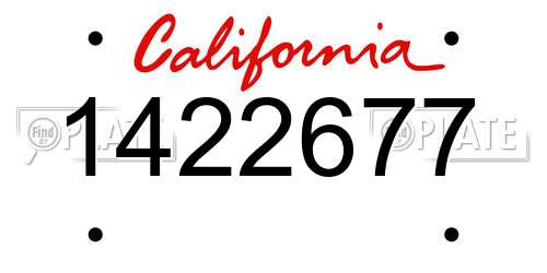 1422677 California License Plate