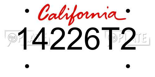 14226T2 California License Plate