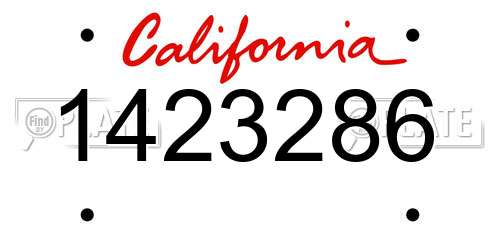1423286 California License Plate