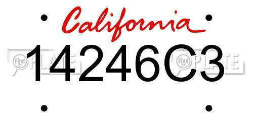14246C3 California License Plate
