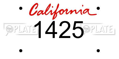 1425 California License Plate