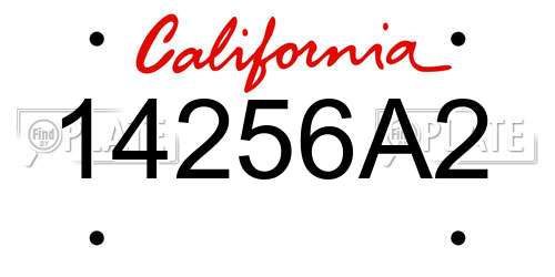 14256A2 California License Plate