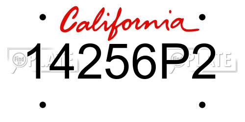 14256P2 California License Plate
