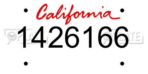 1426166 California License Plate
