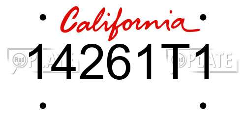 14261T1 California License Plate