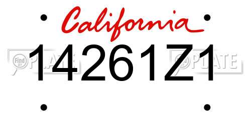 14261Z1 California License Plate