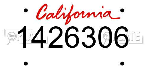 1426306 California License Plate