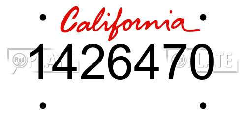 1426470 California License Plate
