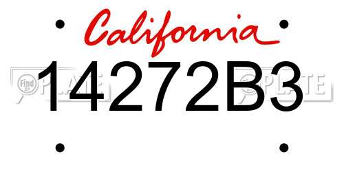 14272B3 California License Plate