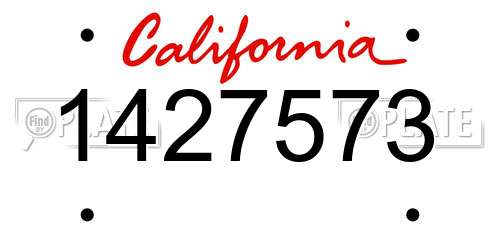 1427573 California License Plate