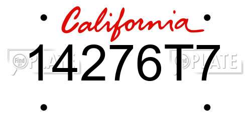 14276T7 California License Plate