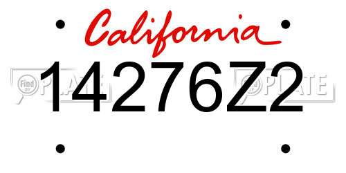 14276Z2 California License Plate