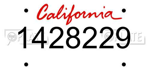 1428229 California License Plate
