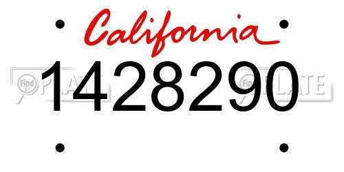 1428290 California License Plate