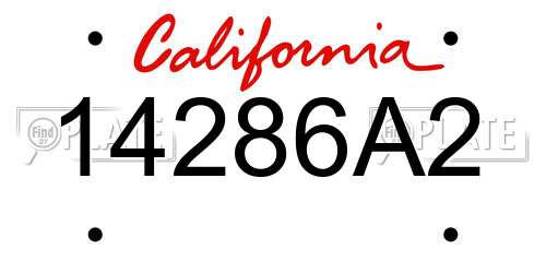 14286A2 California License Plate