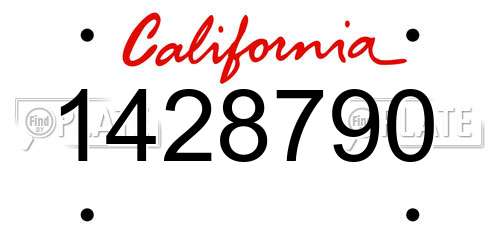 1428790 California License Plate