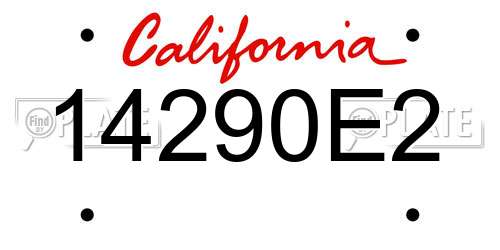 14290E2 California License Plate