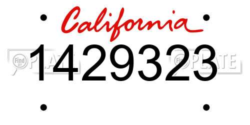 1429323 California License Plate