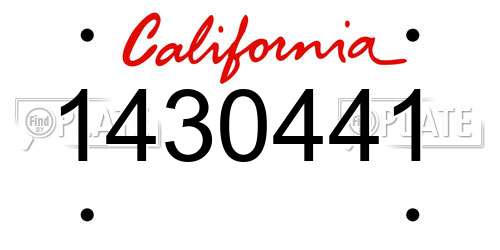 1430441 California License Plate