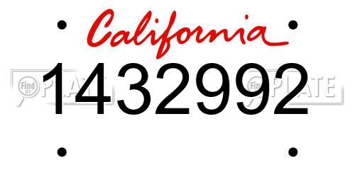1432992 California License Plate