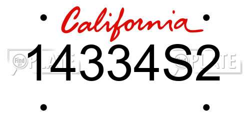 14334S2 California License Plate