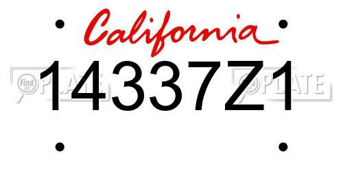 14337Z1 California License Plate