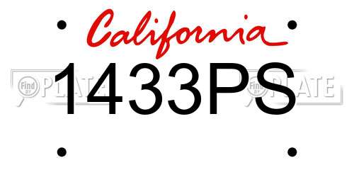 1433PS California License Plate
