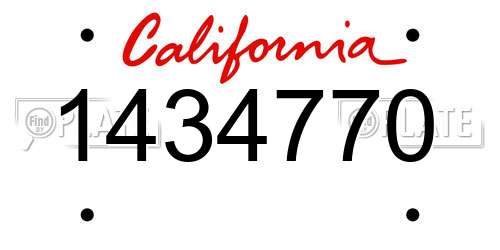 1434770 California License Plate