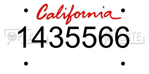 1435566 California License Plate