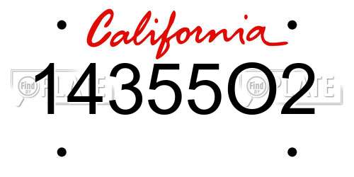 14355O2 California License Plate