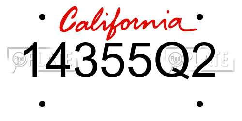 14355Q2 California License Plate