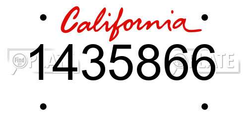 1435866 California License Plate