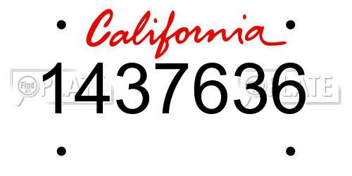 1437636 California License Plate