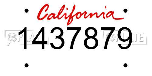 1437879 California License Plate