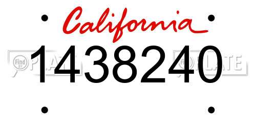 1438240 California License Plate