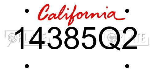 14385Q2 California License Plate