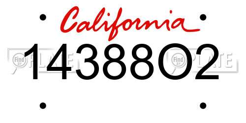 14388O2 California License Plate