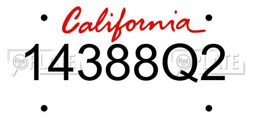 14388Q2 California License Plate