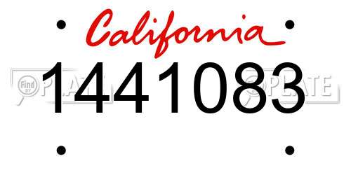 1441083 California License Plate
