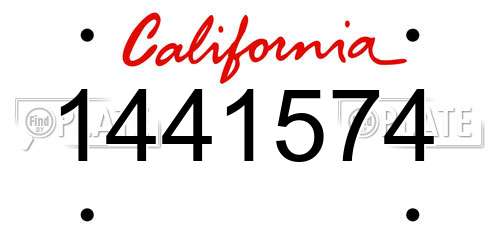 1441574 California License Plate