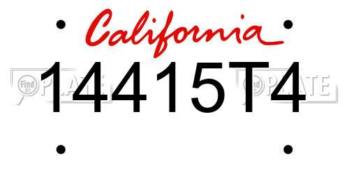14415T4 California License Plate