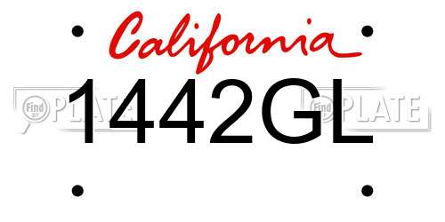 1442GL California License Plate