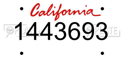 1443693 California License Plate