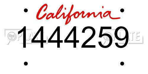 1444259 California License Plate