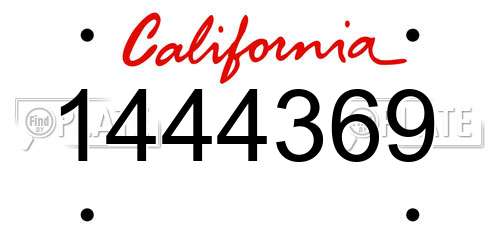 1444369 California License Plate
