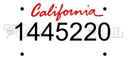 1445220 California License Plate