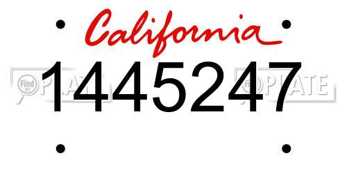 1445247 California License Plate