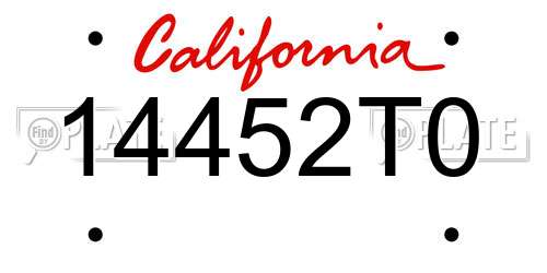 14452T0 California License Plate